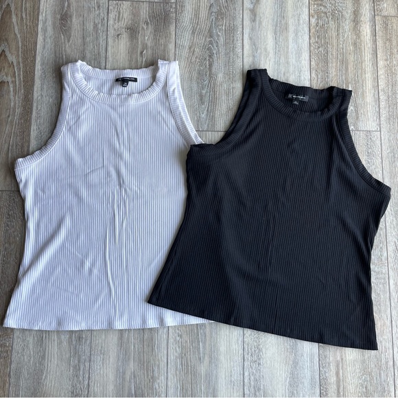 INC International Concepts Size XXL Tank Tops Lot Black White Ribbed Sleeveless - Picture 1 of 8